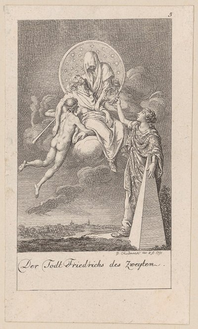Tod Friedrichs des Zweiten, Blatt 5 der Folge „Sechs große Begebenheiten des vorletzten Decenniums“ von Daniel Nikolaus Chodowiecki