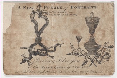 Puzzle-Porträts der Könige und Königinnen von England und Frankreich, 1794 von Daniel Orme