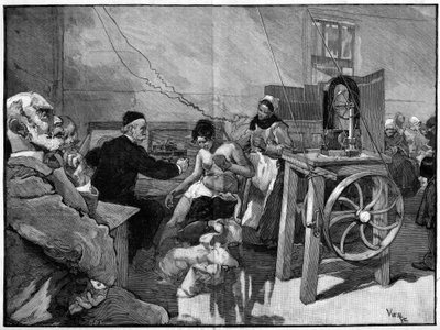Elektrotherapie in der Salpetriere: Diagnose durch Dr. Vigouroux im Jahr 1887 von Daniel Urrabieta Vierge