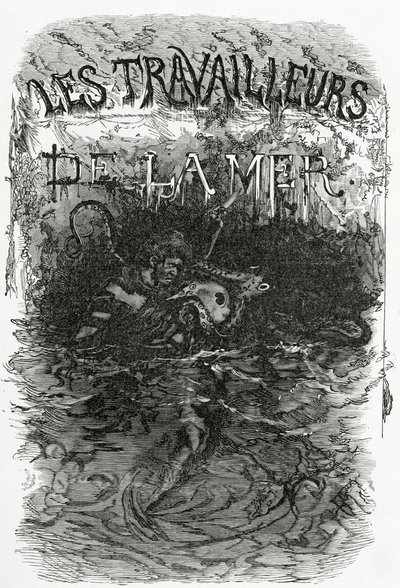 Illustration für den Roman Les Travailleurs de la Mer, 19. Jahrhundert von Daniel Urrabieta Vierge