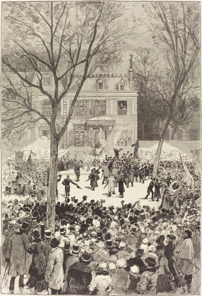 Manifestation populaire du 27 Février pour fêter le 80e anniversaire von Victor Hugo, 1881 von Daniel Urrabieta Vierge