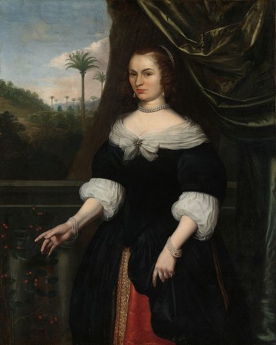 Porträt von Dina Lems, Ehefrau von Jan Valckenburgh von Daniel Vertangen (signed by artist)