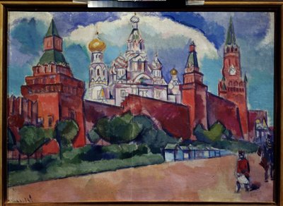 Roter Platz mit der Basilius-Kathedrale in Moskau, um 1910 von Daniel Vladimir Baranoff Rossine