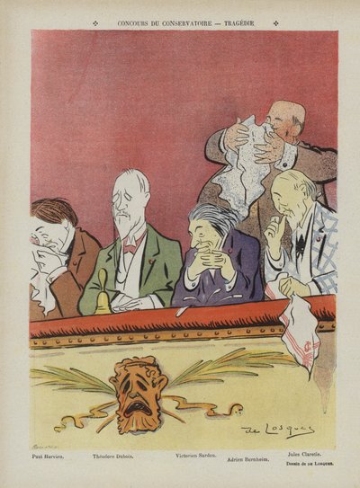 Wettbewerb am Pariser Konservatorium - Tragödie. Illustration für Le Rire von Daniel de Losques