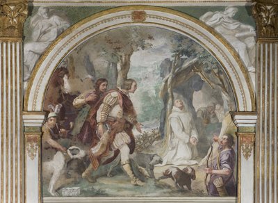 Heiliger Hugo trifft Ruggero di Calabria von Daniele Crespi