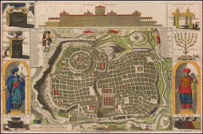 Karte von Jerusalem 1690er Jahre von Daniel Stoopendaal von Daniël Stopendaal