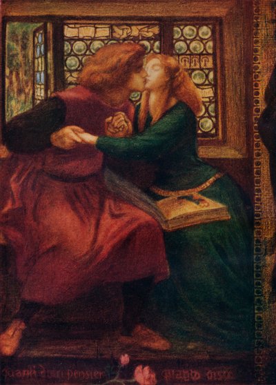 Paolo und Francesca da Rimini (Detail), 1855 von Dante Gabriel Charles Rossetti