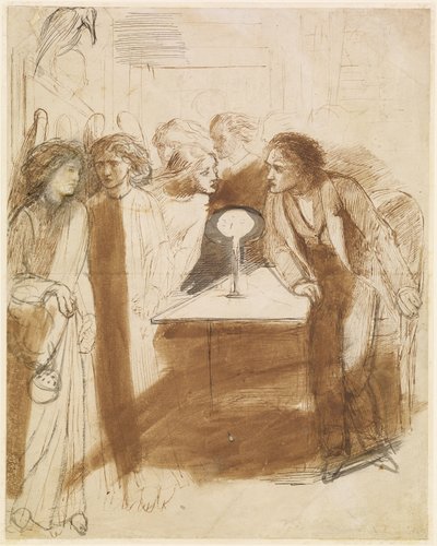 Der Rabe - Engelsfußtritte, ca. 1847 von Dante Gabriel Charles Rossetti