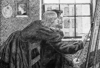 Fanny Cornforth und G.P. Boyce von Dante Gabriel Charles Rossetti