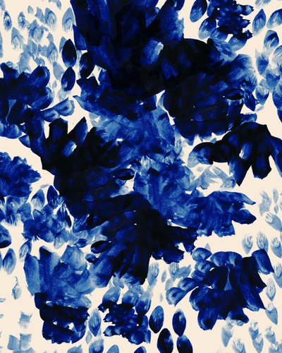 Abstrakte blaue Blüten von Danushka Abeygoda
