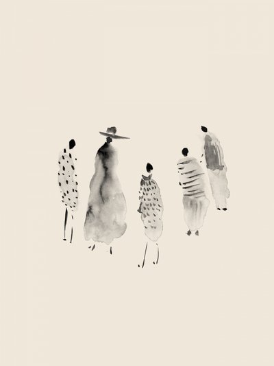 Modische Aquarellfiguren von Danushka Abeygoda
