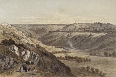 Jerusalem vom Ölberg aus (Farblithografie) von David (after) Roberts