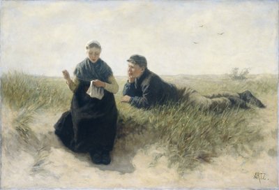 Junge und Mädchen in den Dünen von David Adolph Constant Artz