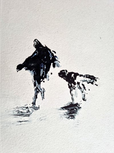 Monochromer Hundespaziergang von David Antonides