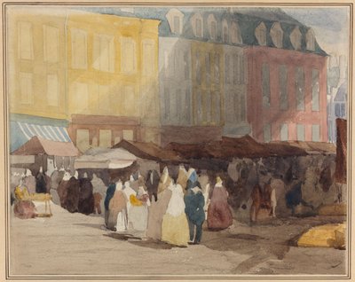 Eine französische Marktszene, möglicherweise Boulogne von David Cox