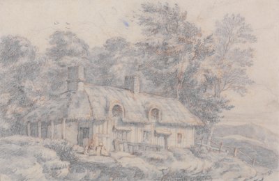 Hütte in Herefordshire, ca. 1820 von David Cox