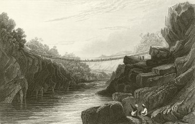 Gras-Seilbrücke bei Teree, Gurwall von David Cox