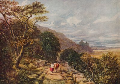 Landweg zum Harlech Castle, 19. Jahrhundert, 1938 von David Cox the elder