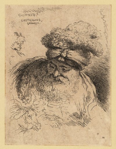 Büste eines alten Mannes mit Bart und Turban von David Deuchar