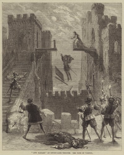 Amy Robsart im Drury-Lane-Theater, das Schicksal von Varney von David Henry Friston