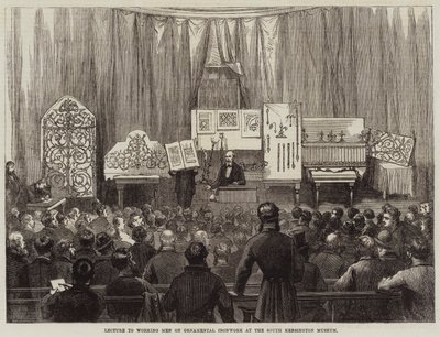 Vortrag für Arbeiter über Ziermetallarbeiten im South Kensington Museum von David Henry Friston