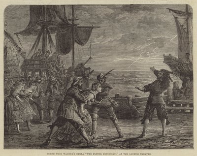 Szene aus Wagners Oper Der fliegende Holländer, im Lyceum Theatre von David Henry Friston
