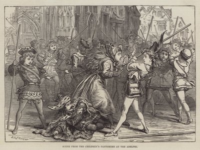 Szene aus dem Kinderpantomime im Adelphi von David Henry Friston
