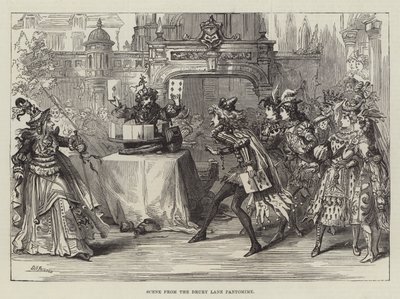 Szene aus dem Drury Lane Pantomime von David Henry Friston