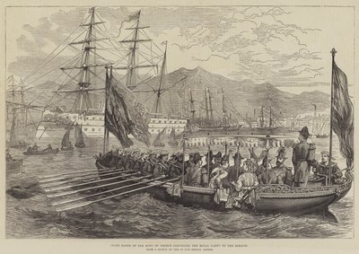 Staatsbarke des Königs von Griechenland, die die königliche Gesellschaft zur Serapis bringt von David Henry Friston