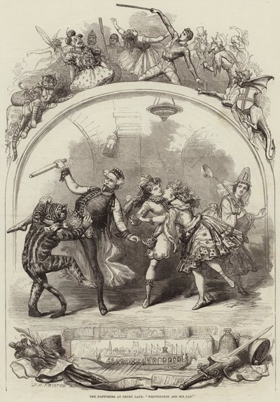 Das Pantomime im Drury Lane, Whittington und seine Katze von David Henry Friston