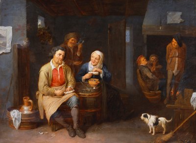 Das Innere eines Gasthauses mit rauchenden Bauern von David III Ryckaert