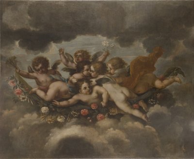 Blumengeschmückte Putti von David Klöcker Ehrenstrahl