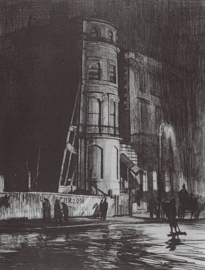 London: Piccadilly-Nacht, Der Savile Club von David Muirhead (after) Bone