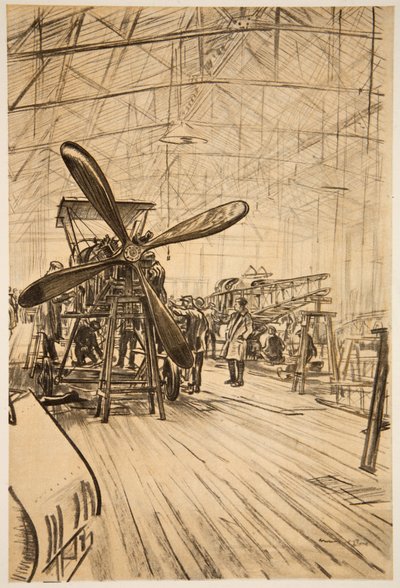 Ein Flugzeug im Bau, Illustration aus 