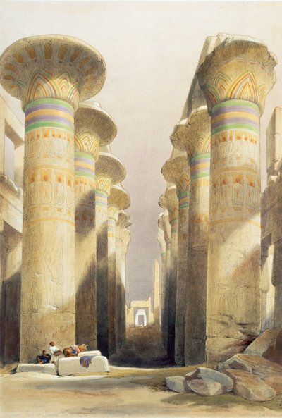 Zentrale Allee der Großen Säulenhalle, Karnak, Ägypten, 19. Jahrhundert von David Roberts