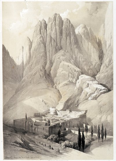 Kloster der Heiligen Katharina, Zeichnung vom 19.02.1839 in „Das Heilige Land“, London 1849 von David Roberts