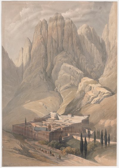 Kloster der Heiligen Katharina mit dem Berg Horeb von David Roberts
