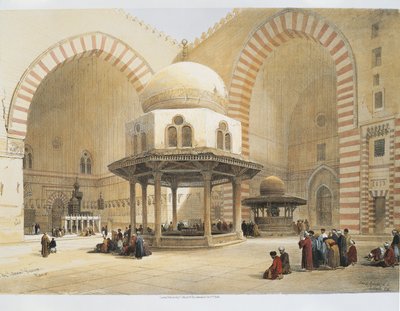 Ägypten - 19. Jahrhundert - Kairo - Moschee des Sultans Hassan - Innenhof - Kupferstich von David Roberts von David Roberts