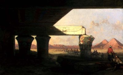 Ägyptische Landschaft mit Blick auf die Pyramiden von David Roberts