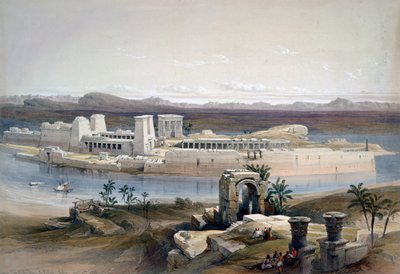 Gesamtansicht der Insel Philae, Nubien, 1838 von David Roberts