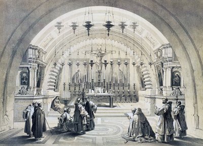 Innenansicht der Kirche des Heiligen Grabes, Jerusalem von David Roberts