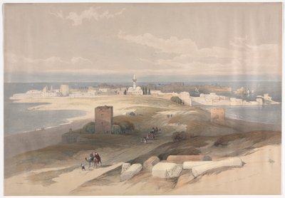 Sur oder Tsor, das antike Tyrus vom Isthmus von David Roberts