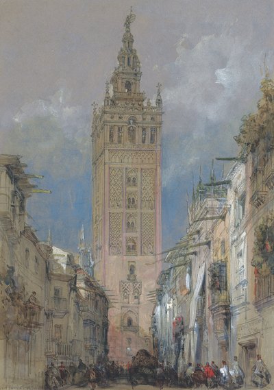 Der maurische Turm in Sevilla, genannt die Giralda, Spanien von David Roberts