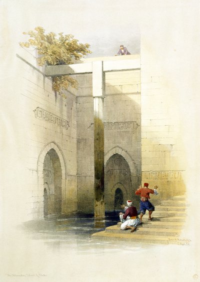 Der Nilometer auf der Insel Al-Rawdah, Kairo, aus Ägypten und Nubien, Bd. 3 von David Roberts
