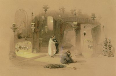Das Heiligtum der Heiligen Geburt, Bethlehem, 1839 von David Roberts