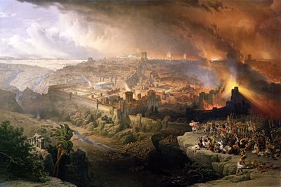 Die Belagerung und Zerstörung Jerusalems durch die Römer unter dem Kommando von Titus, A.D. 70 von David Roberts