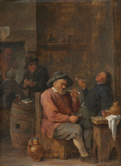 Bauern rauchen in einem Gasthaus, ca. 1640 von David Teniers the Elder