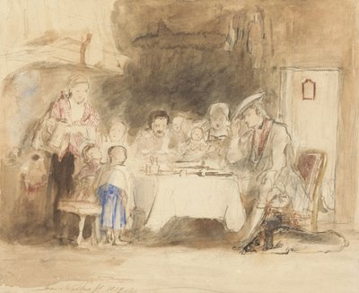 Gebet vor dem Essen, 1839 von David Wilkie