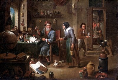 Das Büro des Alchemisten von David the Elder Teniers