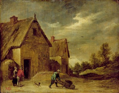 Bauer mit Schubkarre von David Teniers the Younger